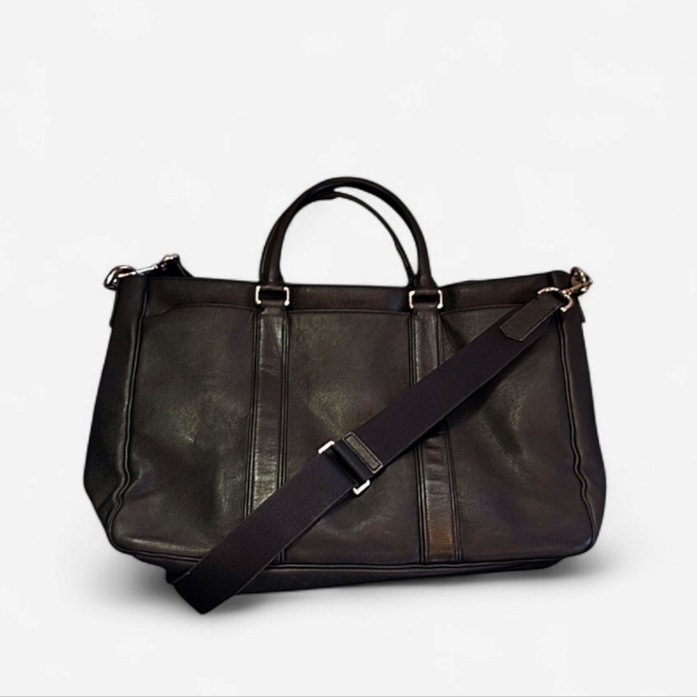 Vintage Coach Lexington Embassy Black Leather Briefcase w/Crossbody Strap